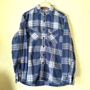 Blue Plaid Casual Button-Down Shirt